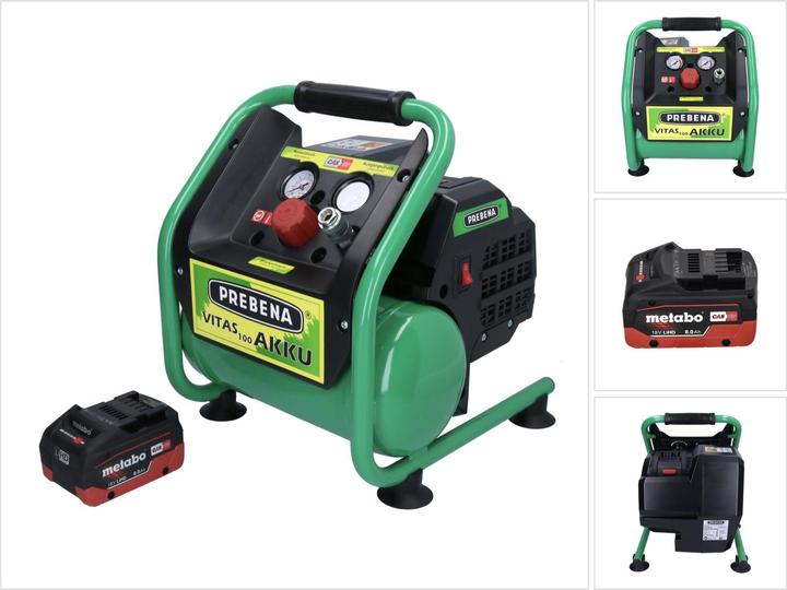 Actual product image Prebena VITAS 100-AKKU Compressor 18 V 5 l 8 bar CAS Brushless + 1x rechargeable battery 8.0 Ah - without (8 bar, 5 l)