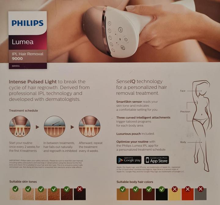 Actual product image Philips Lumea IPL 9000 Series BRI955/01 IPL Hair removal device with SenseIQ
