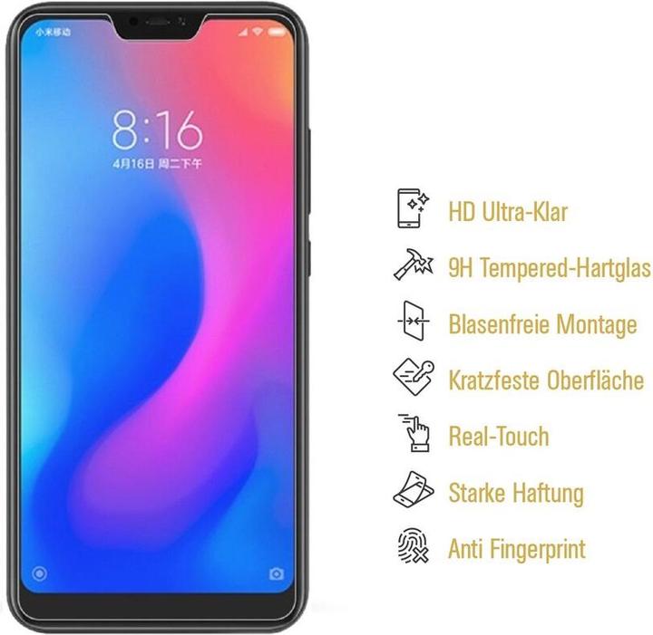 Actual product image Protectorking 1x real tempered 9H armoured glass 3D CLEAR (1 Piece, Xiaomi Redmi Note 6 Pro)