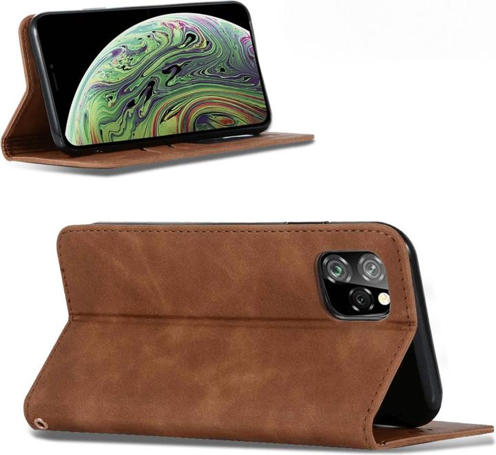Actual product image Cover-Discount iPhone 11 Pro Max - Business Flip Case brown (Apple iPhone 11 Pro Max)