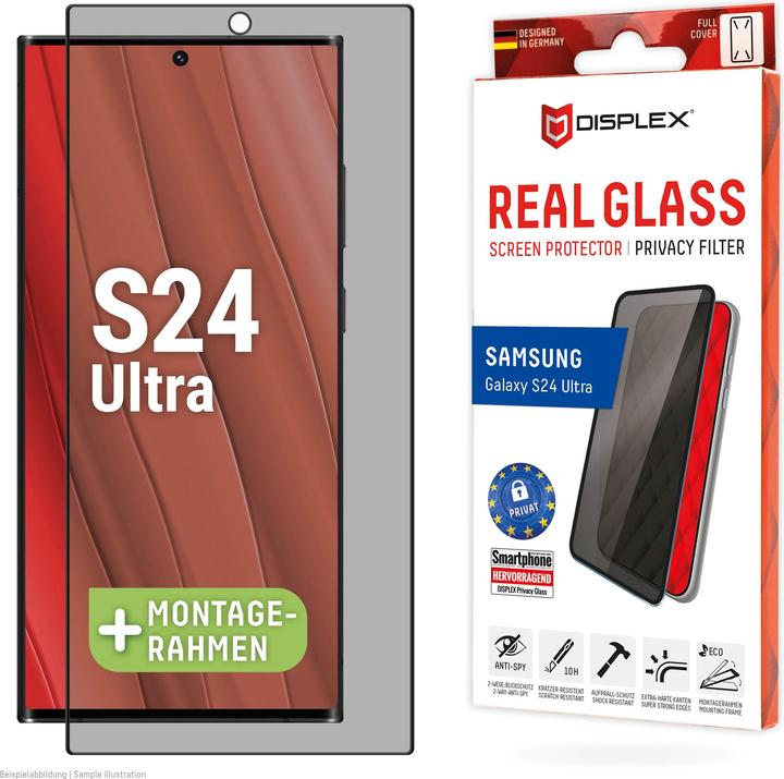 Produktbild Displex Real Glass, Privacy Full Cover Panzerglas (1 Stück, Samsung Galaxy S24 Ultra)