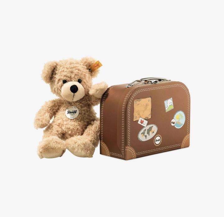 Actual product image Steiff Fynn Teddy Bear in suitcase (28 cm)
