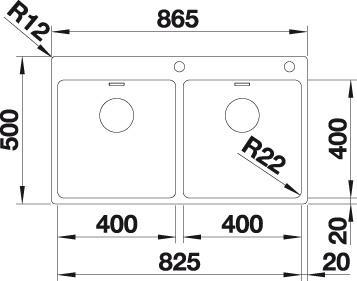 Actual product image Blanco Andano 400/400-IF/A (Top-mounted sink, 86.50 cm, 50 cm)
