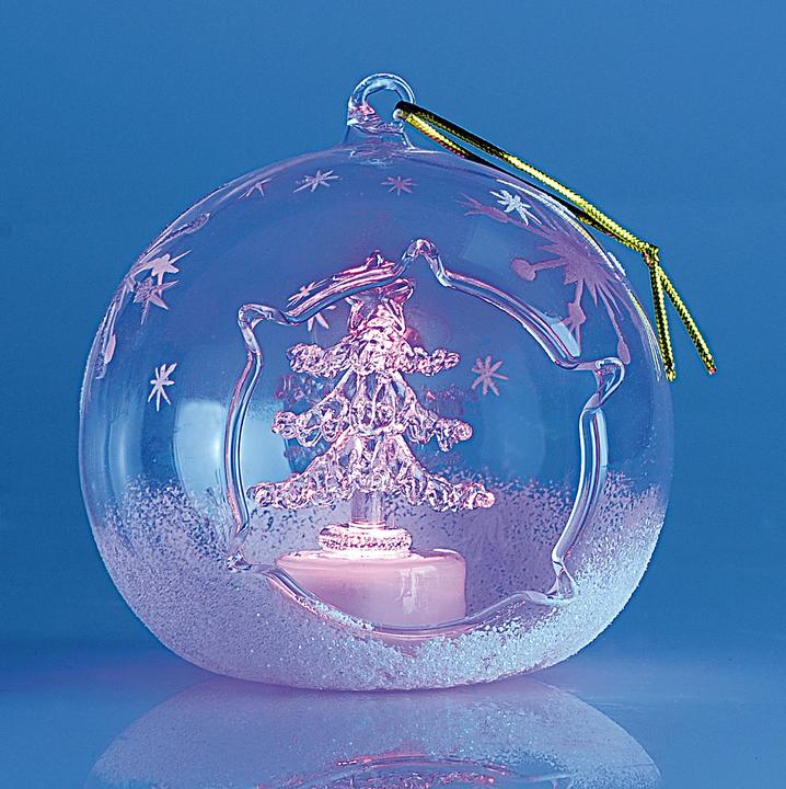 Actual product image Lunartec Mouth blown LED glass ornaments in ball shape, set of 2 (2 -part)