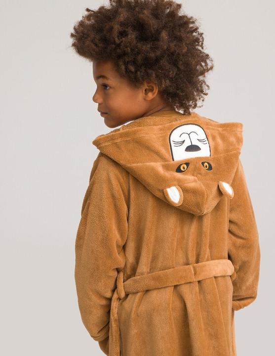 Produktbild La Redoute Collections Fleece-Morgenmantel mit bestickter Kapuze (116)