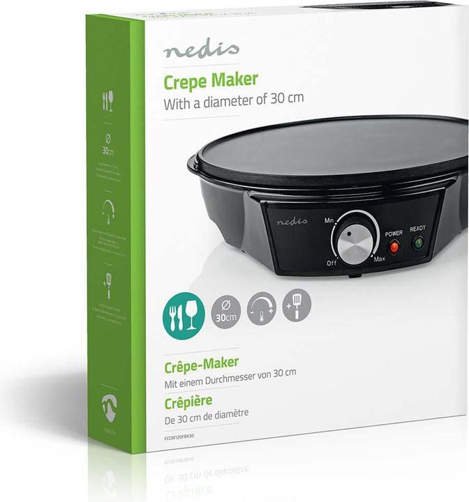 Actual product image Nedis Crepe Maker | Diameter: 300 mm | 1200 W | Non-stick coating | Temperature settings
