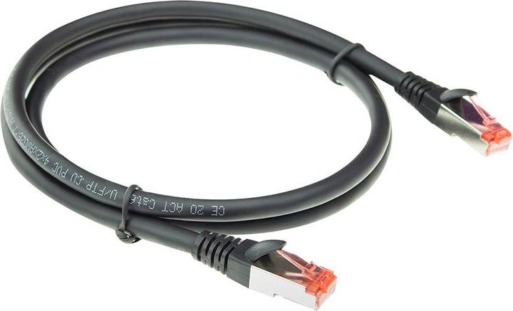 Immagine prodotto Cavo patch nero da 2 metri CAT6A U/FTP in PVC ad alta flessibilità senza grovigli con connettori (U/FTP, CAT6a, 2 m)