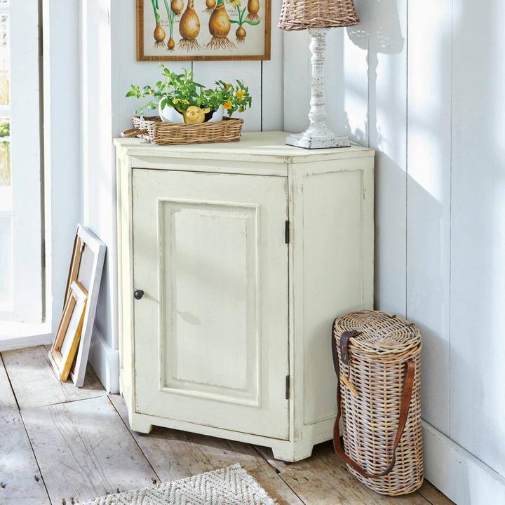 Actual product image Loberon Yurielka corner chest of drawers antique white