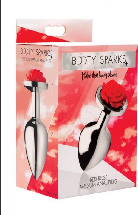 Actual product image XR Brands Red Rose Butt Plug