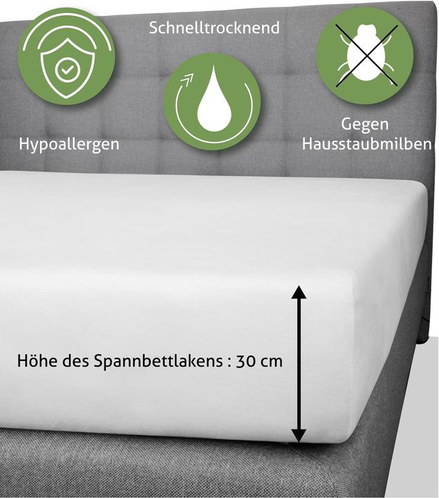 Produktbild Aspero Bambus Spannbettlaken Macau (90 x 200 x 30 cm)