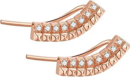 Immagine prodotto Rosato Orecchini longitudinali in bronzo con zirconi cubici RZO041