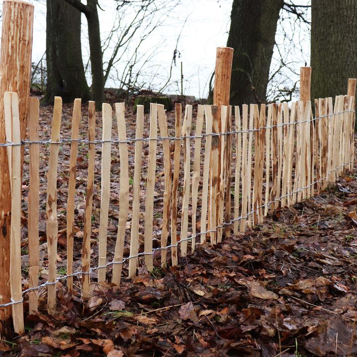 Produktbild Aquagart 20 Holzpfosten für Staketenzaun 1,5m I Durchmesser 6-9cm I Zaunpfosten aus Haselnuss I Zaun-Pfahl