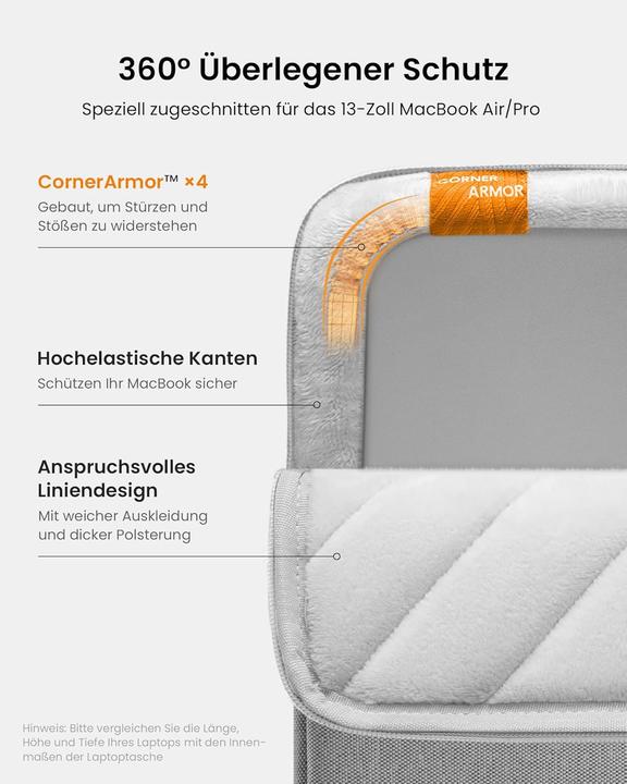Actual product image tomtoc 360° Laptophülle für 13" (13", Microsoft, Apple)