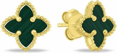 Brilio Silver - Timeless flower earrings in gold plated silver EA1156YG
