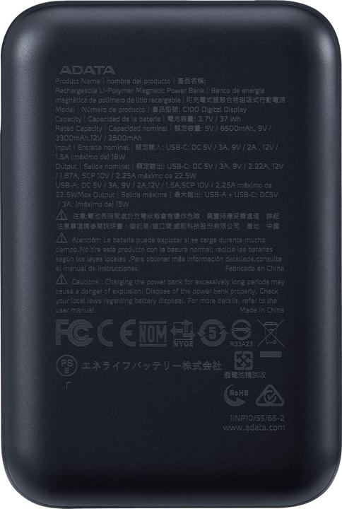 Immagine prodotto Adata Powerbank P10022-12 10000 mAh, Akkutyp: Lithium-Polymer (10000 mAh, 15 W, 37 Wh)
