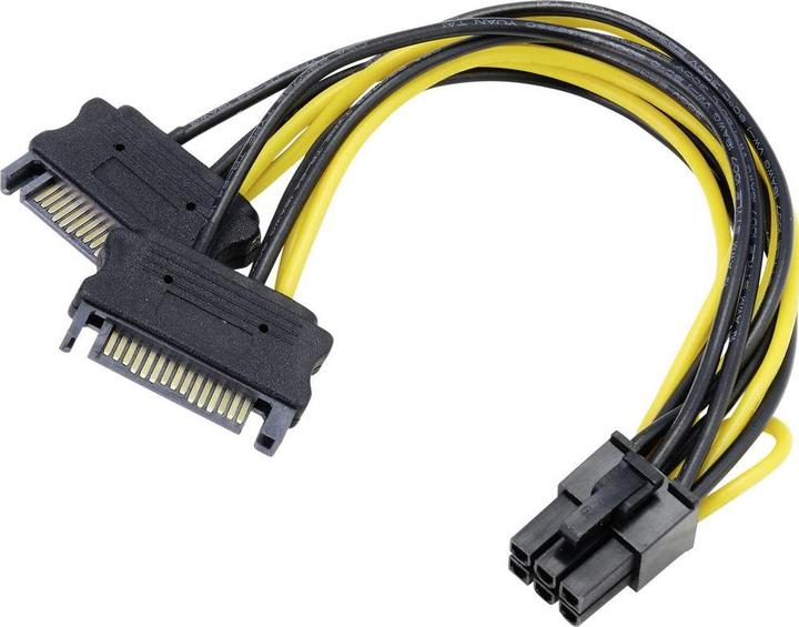 Produktbild Akasa 2x 15-Pin-SATA auf 1x 6-Pin-PCIe Adapter