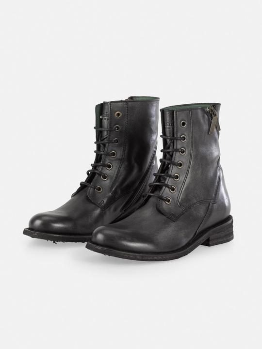 Produktbild Felmini GREDO D898 Biker-Schnürstiefel aus schwarzem Leder mit Vintage-Finish. Diese Stiefel fangen die Esse (36)