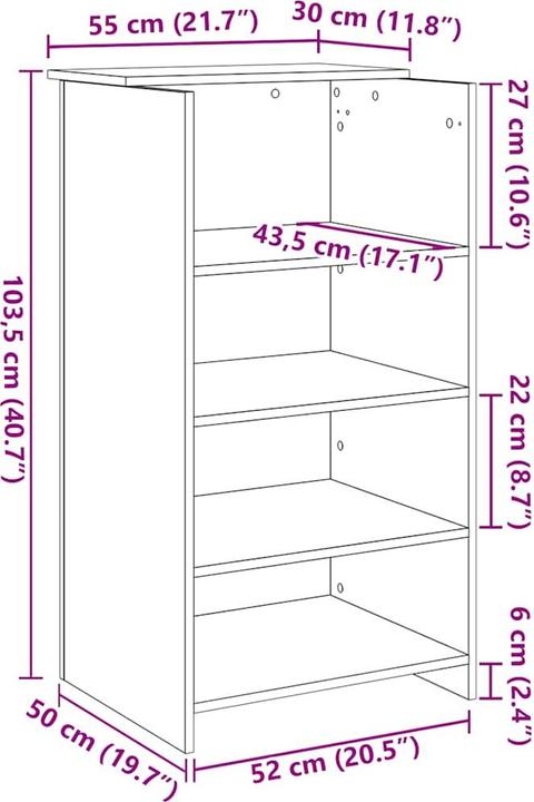 Produktbild VidaXL Empfangstheke Schwarz 55x50x103,5 cm Holzwerkstoff Empfangstresen