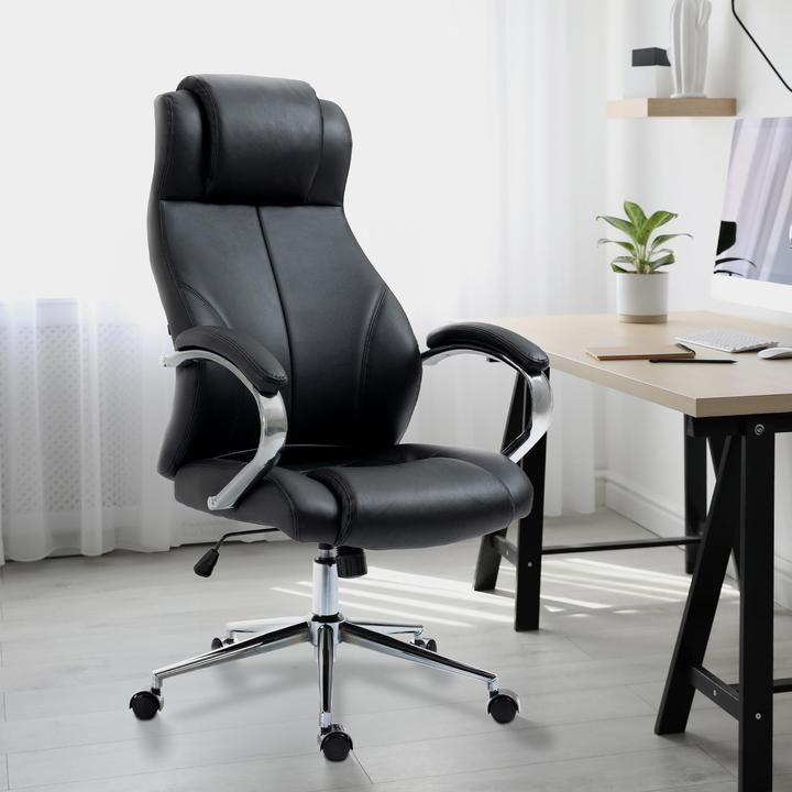 Actual product image CLP Office chair Salford real leather, black