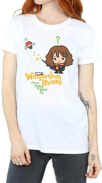 Actual product image Womens/Ladies Hermione Granger Wingardium Leviosa Junior Cotton Boyfriend T-Shirt (L)