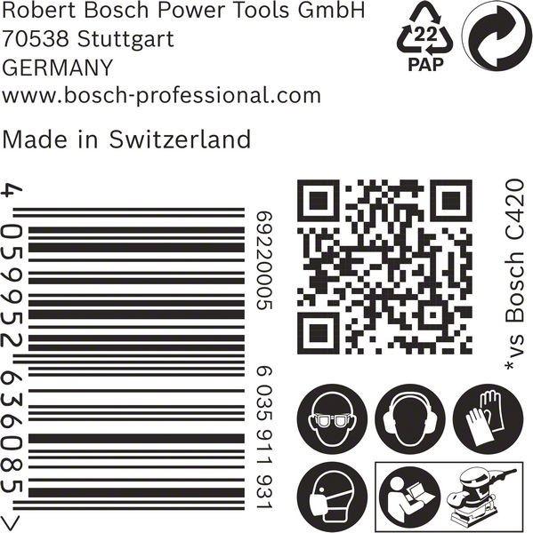 Produktbild Bosch Professional Zubehör EXPERT C470 Schleifpapier, 115 x 107 mm, G 180, 50 Stück (G180)