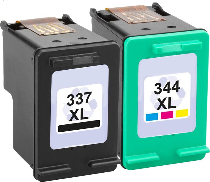 Actual product image Plutoos HP 337 XL HP 344XL Cartridges XXL compatible, set of 2 BK+CL