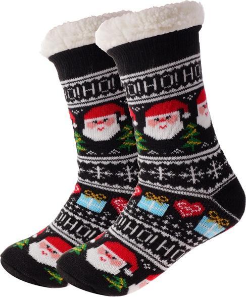 Image du produit Snazzy Santa Cozy chaussettes de Noël Père Noël Noir One Size par (Taille unique)