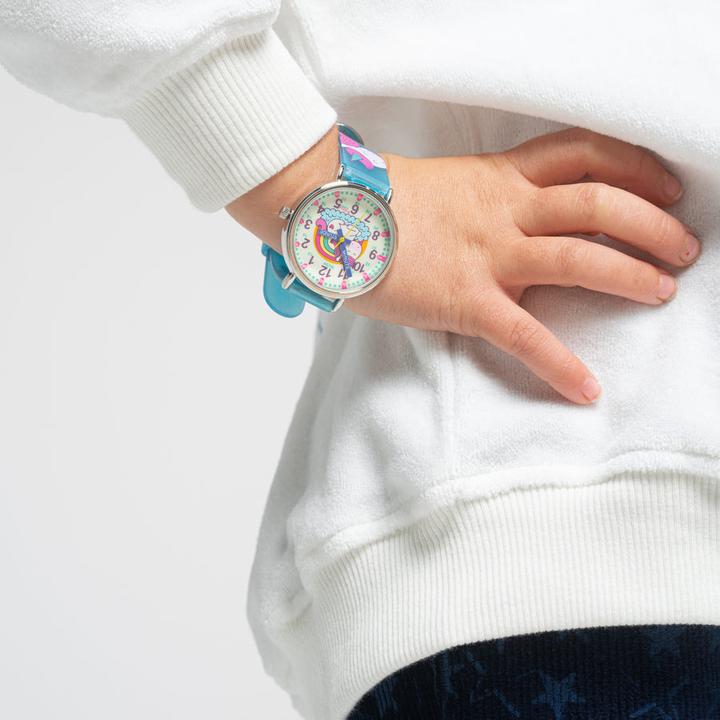 Immagine prodotto Kiddus Insegnante del tempo Unicorno felice (Orologio da polso analogico, 33 mm)