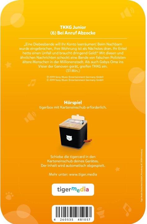 Immagine prodotto Tigermedia Tigercard TKKG Junior Quando la chiamata è una fregatura (Tedesco)