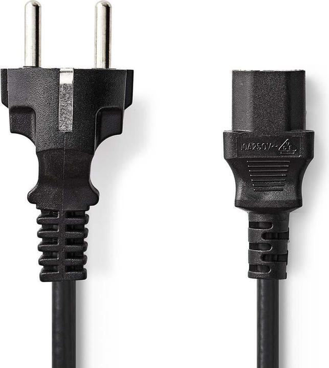 Produktbild Nedis Netzkabel Schuko-Stecker, gerade,-IEC-320-C13,10 m, Schwarz (Schuko-Stecker, gewinkelt -> C13-Stecke (10 m)