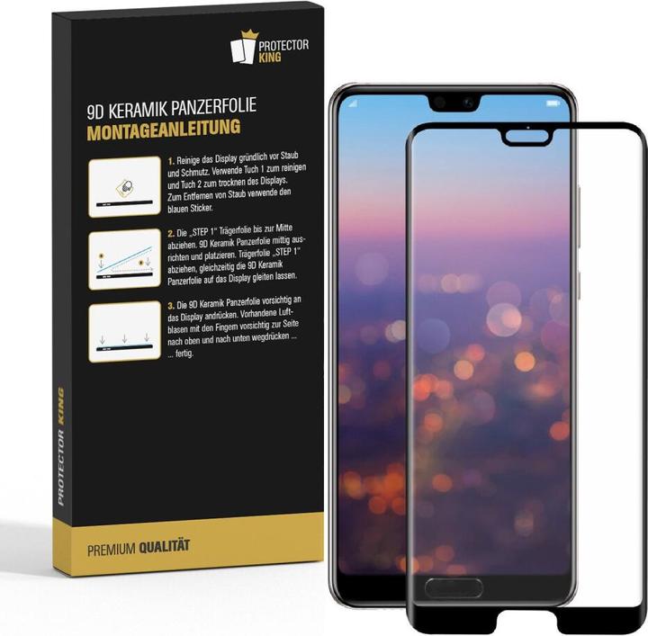 Actual product image Protectorking 3x Ceramic-Glass Full Cover HD Klar (3 Piece, Huawei P20 Pro)