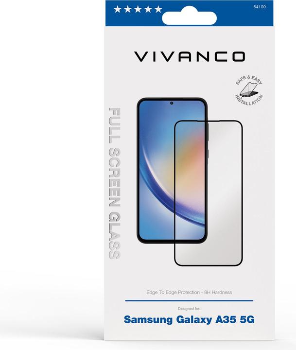 Produktbild Vivanco 2.5D FullScreen Displayschutzglas fuer Samsung Galaxy A35 5G (1 Stück, Samsung Galaxy A35)