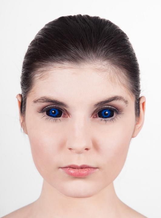 Actual product image Metamorph Sclera blau 6 Monatslinsen für Fasching Halloween (Black)