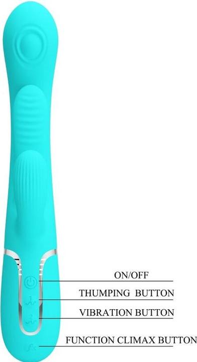Actual product image Pretty Love - Shania Triple Rabbit Multifunktionsvibrator 3 In 1 Blau