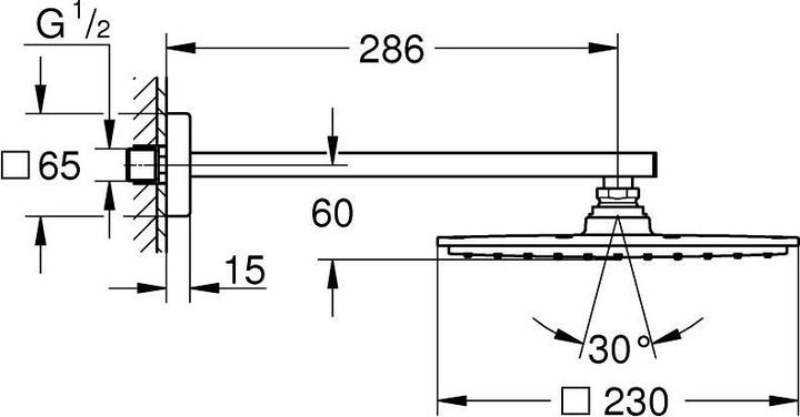 Image du produit Grohe Pommeau RAINSHOWER ALLURE 230 286mm m Débit-const 9,5 l/min chrome (1 Types de jets, 8.50 l/min)