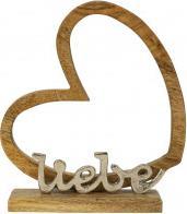 Actual product image IKO Lettering "Love" with a heart on a wooden base h=2