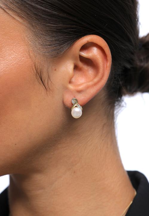 Produktbild Elli Infinity, Perle, Perlenkette, Perlenohrstecker (925 Sterling Silber, Glaskristall, Süsswasserzuchtperlen)