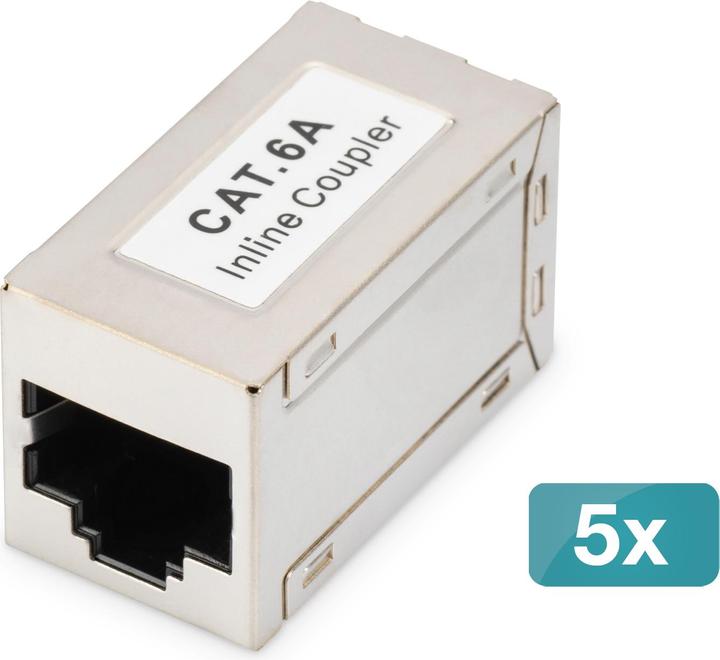 Immagine prodotto Digitus Accoppiamento modulare CAT6A, completamente schermato da RJ45 a RJ45, 5 pezzi. (Accoppiamento di rete)