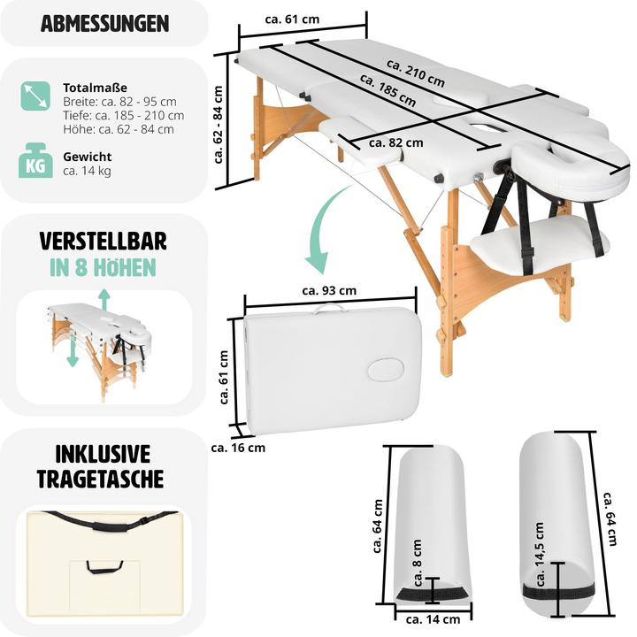 Image du produit tectake Ensemble de table de massage Freddi avec rouleaux de massage