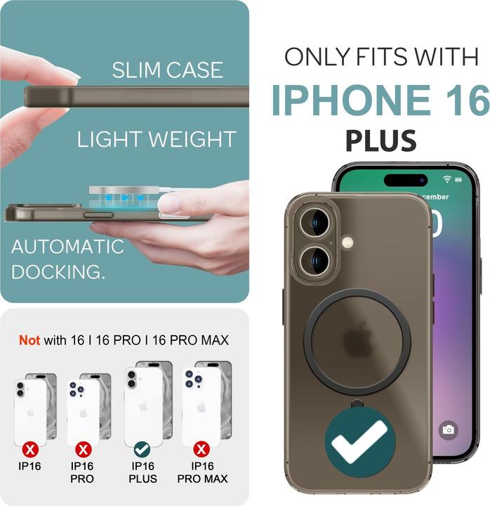 Actual product image Nalia Extremely thin 0.3mm hard case with MagSafe, matt cover (Apple iPhone 16 Plus)