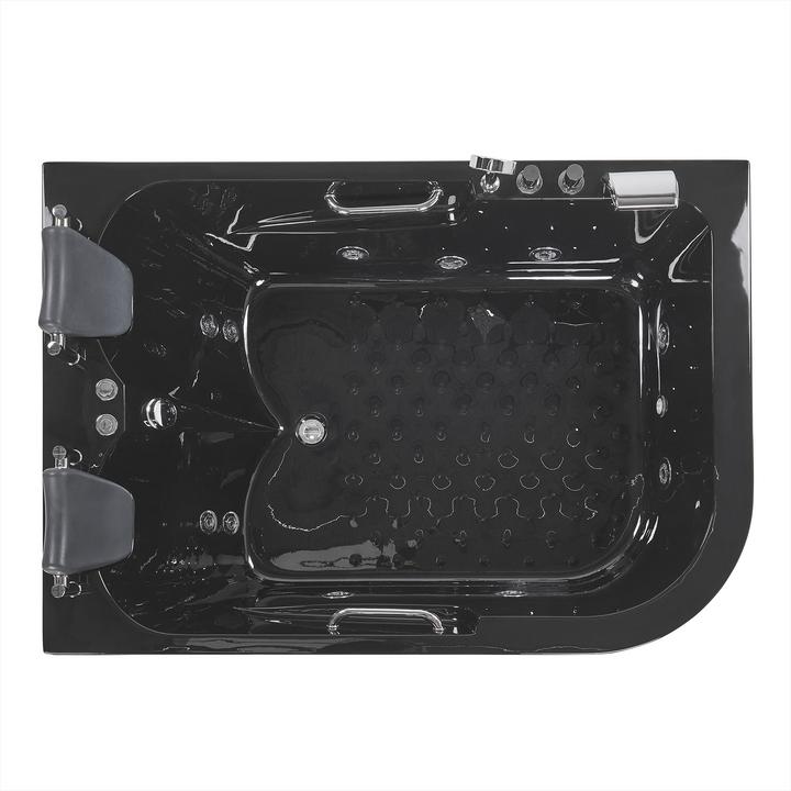 Image du produit Beliani Baignoire à hydromassage noire modèle d'angle avec LED 170 x 119 cm droite BAYAMO (318 l, 112 cm, 81 cm)