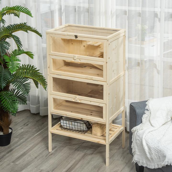 Image du produit PawHut Cage pour rongeurs avec étagère