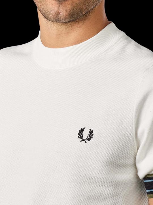 Immagine prodotto Fred Perry - Maglietta con polsini a righe in maglia bianco neve (XXL)