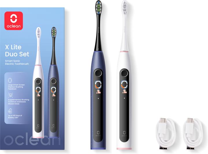 Image du produit Clean Brosse à dents électrique X Lite Smart Sonic Duo Set, gris et bleu (Brosse à dents sonique)