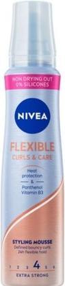 NIVEA Flexible Curls &amp Care Styling Mousse pianka do stylizacji włosów kręconych 150ml (150 ml, Mousse bouclante)