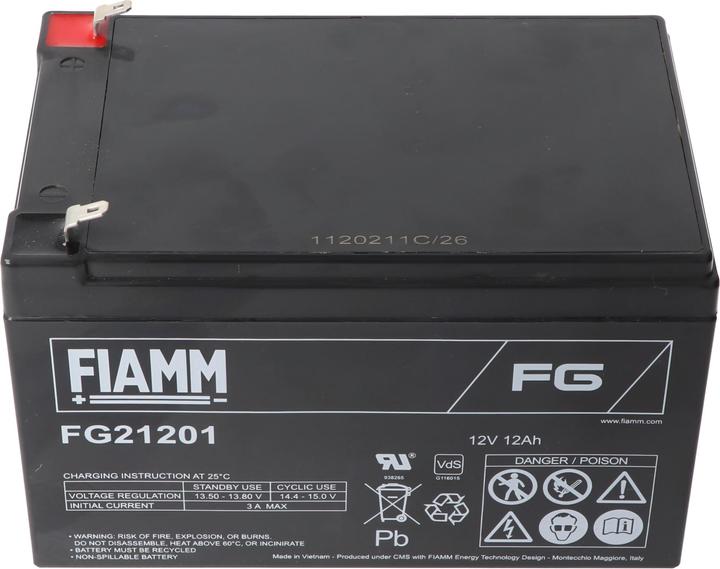 Produktbild Fiamm FG21201 12V 12Ah Bleiakku AGM Blei Gel Akku (12 V, 12 Ah)