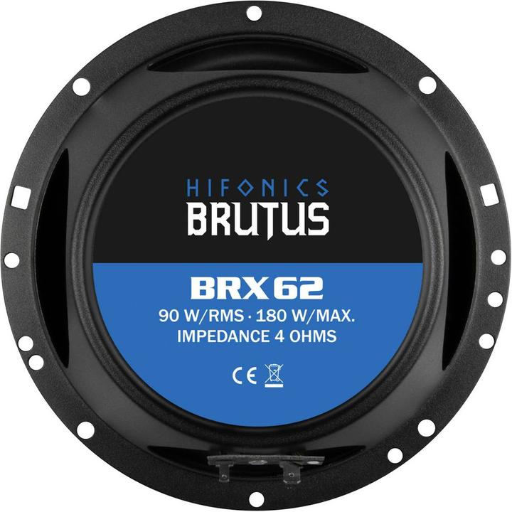 Actual product image Hifonics Brutus BRX62 16.5 cm 2 way coax system FLAT (180 W)