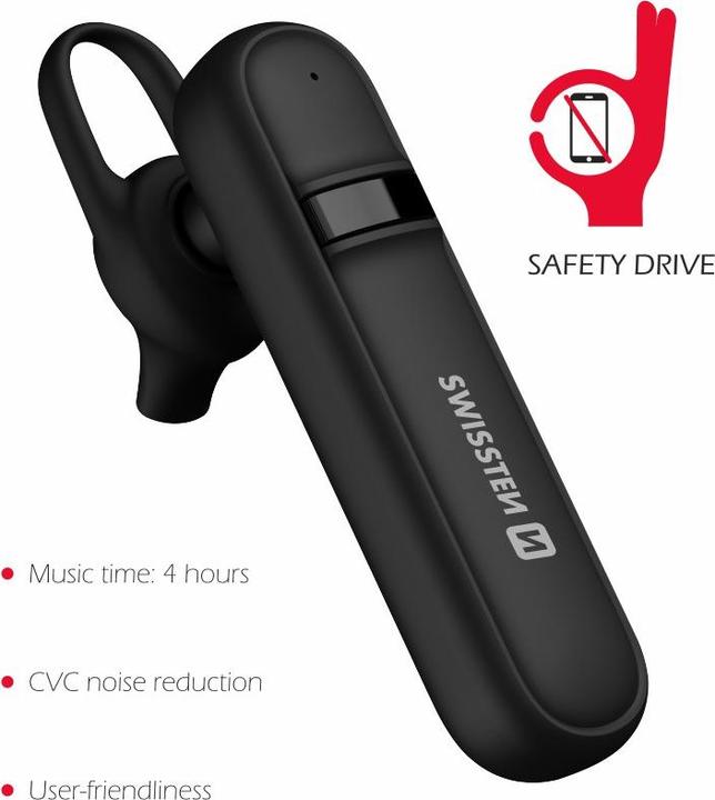 Image du produit Swissten Oreillette Bluetooth CALLER(ECO PACK) (ANC, 4 h, Sans fil)