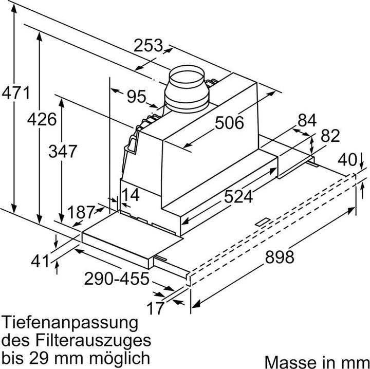 Actual product image Bosch Hausgeräte DFS097A51 (Substructure hood, Hut ventilator)