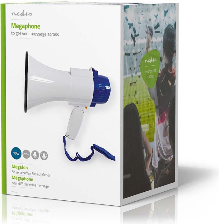Actual product image Nedis Megaphone | Maximum range: 250 m | Max. volume control: 115 dB | Built-in microphone (Megaphone)